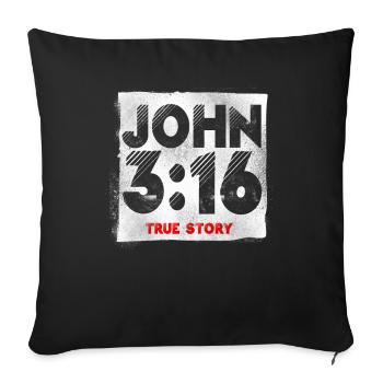 Christian Bible Verse Religion - Sofa pillowcase 17,3'' x 17,3'' (45 x 45 cm) - black - Front