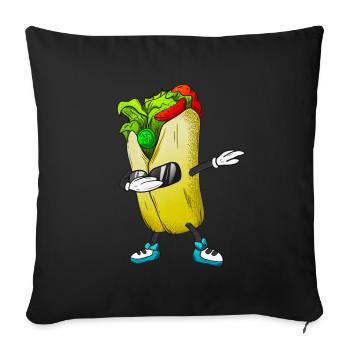 Dabbing Burrito Funny Mexican Food - Sofa pillowcase 17,3'' x 17,3'' (45 x 45 cm) - black - Front
