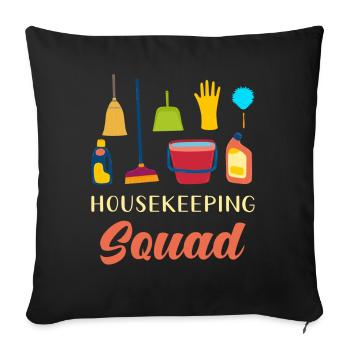 Housekeeping Squad - Sofa pillowcase 17,3'' x 17,3'' (45 x 45 cm) - black - Front