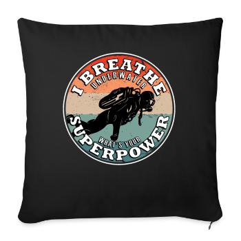 Diver Evolution Underwater Scuba Scuba Scuba - Sofa pillowcase 17,3'' x 17,3'' (45 x 45 cm) - black - Front