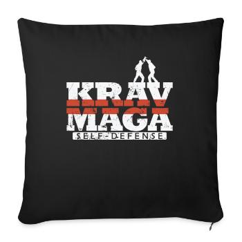 Krav Maga Combat rapproché - Housse de coussin décorative 45 x 45 cm - noir - Devant