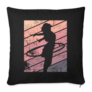 Hulahoop Vintage Hula Huller Hoopdance Frauen - Sofakissenbezug 45 x 45 cm - Schwarz - Vorne