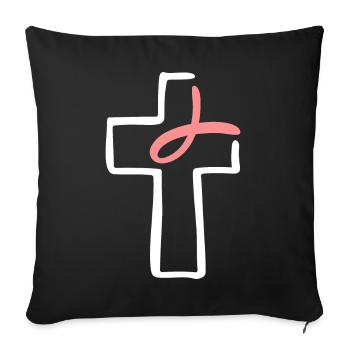 Glaube, LIebe Hoffnung Religion Weihnachtsgeschenk - Sofakissenbezug 45 x 45 cm - Schwarz - Vorne