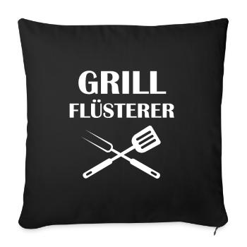 Grillen Grillkönig Grill Grillsaison Geschenk - Sofakissenbezug 45 x 45 cm - Schwarz - Vorne