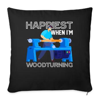 Woodworker Woodwork Turning Woodworking - Sofa pillowcase 17,3'' x 17,3'' (45 x 45 cm) - black - Front