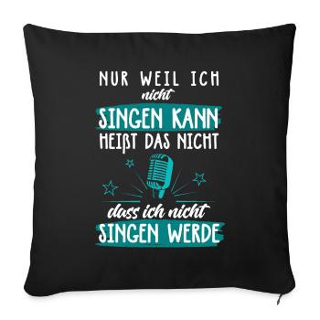 Karaoké Chanteur Chanteur Musique Chantant Microphone Bar - Housse de coussin décorative 45 x 45 cm - noir - Devant