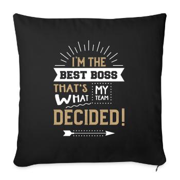 Chef Chefin Team Mitarbeiter Büro Beruf - Sofakissenbezug 45 x 45 cm - Schwarz - Vorne