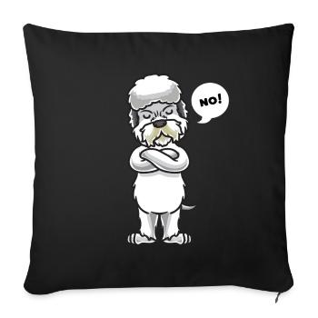 Sturer Dandie Dinmont Terrier Hund lustig - Sofakissenbezug 45 x 45 cm - Schwarz - Vorne