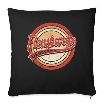 Flensburg Germany - Sofa pillowcase 17,3'' x 17,3'' (45 x 45 cm) - black - Front