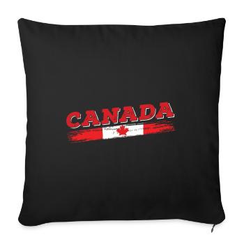 Canada Flag Maple Canadian Canadian - Sofa pillowcase 17,3'' x 17,3'' (45 x 45 cm) - black - Front