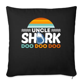 Uncle Shark Best Uncle Uncle Shark Sharks - Sofa pillowcase 17,3'' x 17,3'' (45 x 45 cm) - black - Front