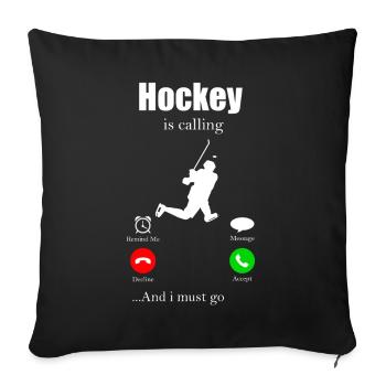 Icehockey Puck Geschenk Eishockey Hockey Floorball - Sofakissenbezug 45 x 45 cm - Schwarz - Vorne