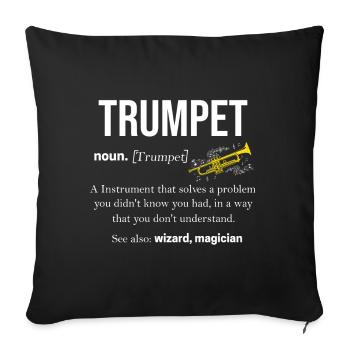 Trompette Instrument de musique Fasnacht Musique musique - Housse de coussin décorative 45 x 45 cm - noir - Devant