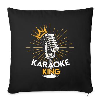 Karaoké King Mic Crown Vocalist Microphone Champio - Housse de coussin décorative 45 x 45 cm - noir - Devant