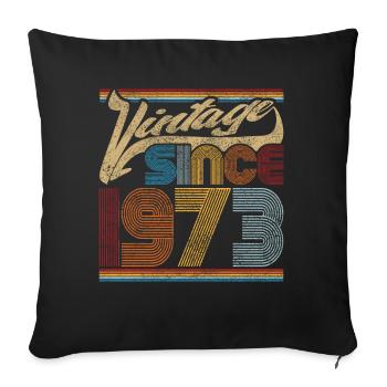Vintage Since 1973 - Cadeau pour le 48e anniversaire - Housse de coussin décorative 45 x 45 cm - noir - Devant