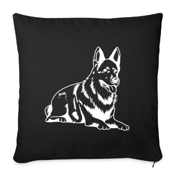 Shepherd Silhouette Guard Dog Service Dog - Sofa pillowcase 17,3'' x 17,3'' (45 x 45 cm) - black - Front