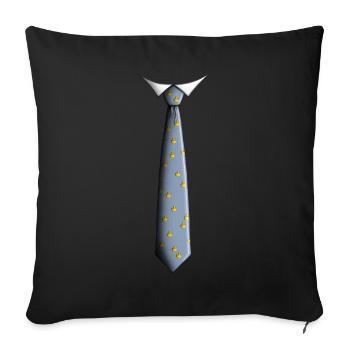 Tie with ducks - Sofa pillowcase 17,3'' x 17,3'' (45 x 45 cm) - black - Front