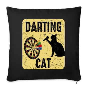 Dartspieler Chat - Housse de coussin décorative 45 x 45 cm - noir - Devant
