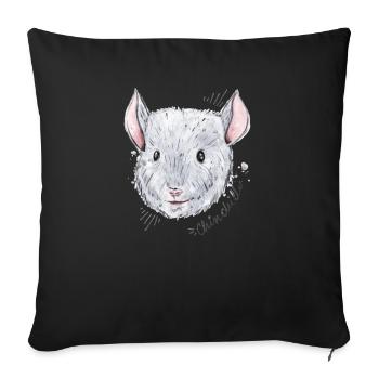 Retro Chinchilla Owner & Chinchilla Whisperer - Sofa pillowcase 17,3'' x 17,3'' (45 x 45 cm) - black - Front