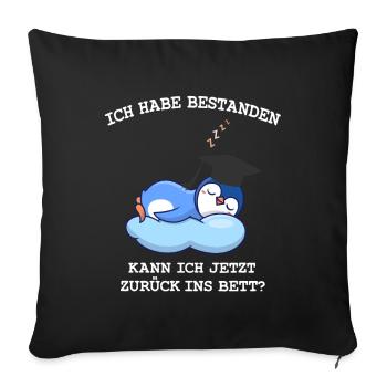 Bachelor Abschluss 2021 Pinguin Bachelor Prüfung - Sofakissenbezug 45 x 45 cm - Schwarz - Vorne