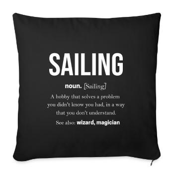 Sailing Sailor Gift Maritim Catamaran - Sofa pillowcase 17,3'' x 17,3'' (45 x 45 cm) - black - Front
