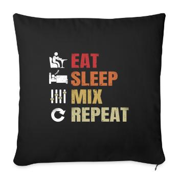 Ingénieur du son Ingénieur son Ingénieur musique DJ - Housse de coussin décorative 45 x 45 cm - noir - Devant
