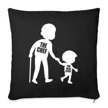 The Chef The Real Chef - Grandpa Son Partner Look - Sofa pillowcase 17,3'' x 17,3'' (45 x 45 cm) - black - Front
