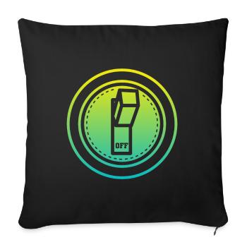 off button - Sofakissenbezug 45 x 45 cm - Schwarz - Vorne