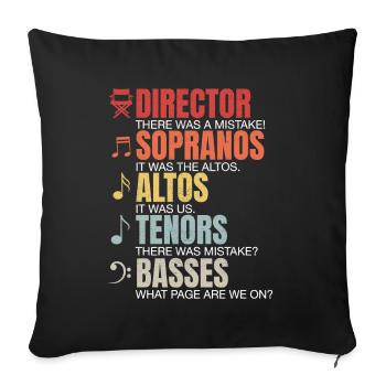 Directeur musical Musique Chef de choeur Orchestre - Housse de coussin décorative 45 x 45 cm - noir - Devant