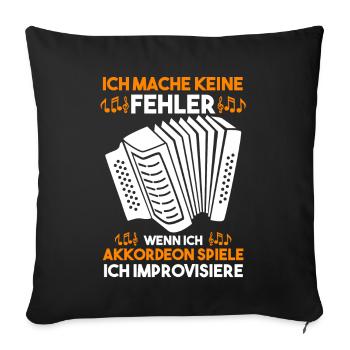 Akkordeon Handklavier Akkordeonspieler - Sofakissenbezug 45 x 45 cm - Schwarz - Vorne
