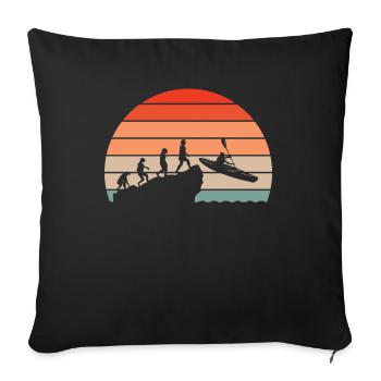 Kayak Evolution Kayak Kayak kayak canot de canot canoë - Housse de coussin décorative 45 x 45 cm - noir - Devant