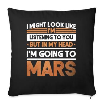 Mars - Housse de coussin décorative 45 x 45 cm - noir - Devant