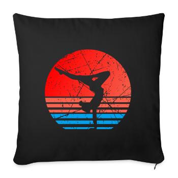 Gymnaste gymnaste gymnastique gymnastique - Housse de coussin décorative 45 x 45 cm - noir - Devant
