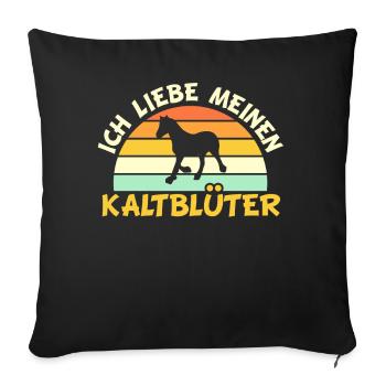 Kaltblüter Kaltblut Pferd Retro Vintage Geschenk - Sofakissenbezug 45 x 45 cm - Schwarz - Vorne