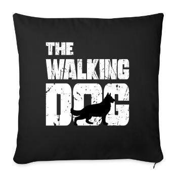 Le chien de berger allemand de walking cadeau - Housse de coussin décorative 45 x 45 cm - noir - Devant