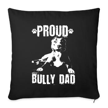 American Bully papa chien chien cadeau - Housse de coussin décorative 45 x 45 cm - noir - Devant