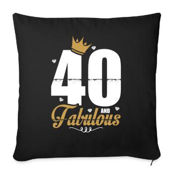 40th Birthday Gift Idea 40 Years Gift - Sofa pillowcase 17,3'' x 17,3'' (45 x 45 cm) - black - Front