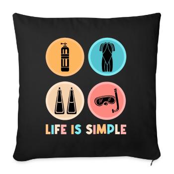 Plongée Sport Plongée Sous-marine Scuba Diving - Housse de coussin décorative 45 x 45 cm - noir - Devant