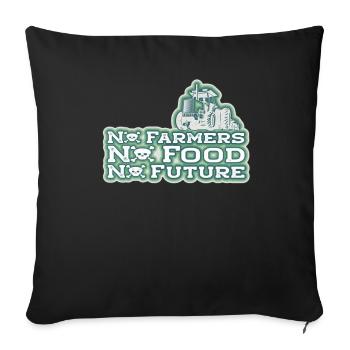 No Farmers No Food No Future Tractor - Sofa pillowcase 17,3'' x 17,3'' (45 x 45 cm) - black - Front