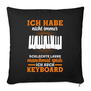 Keyboard Keyboarder Keyboarding Musiker - Sofakissenbezug 45 x 45 cm - Schwarz - Vorne