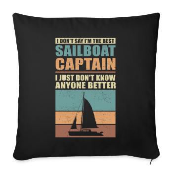 Sailing Sailboat Captain Skipper Sailor Gift - Sofa pillowcase 17,3'' x 17,3'' (45 x 45 cm) - black - Front