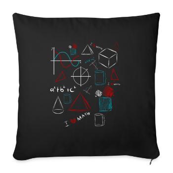 I Love Math - Formule mathématicienne et professeur de mathématiques - Housse de coussin décorative 45 x 45 cm - noir - Devant