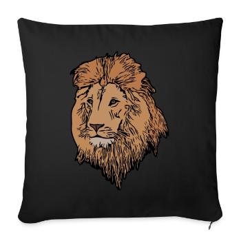 Lions Animal Motif Lion Africa Animal Art Imprint - Sofa pillowcase 17,3'' x 17,3'' (45 x 45 cm) - black - Front