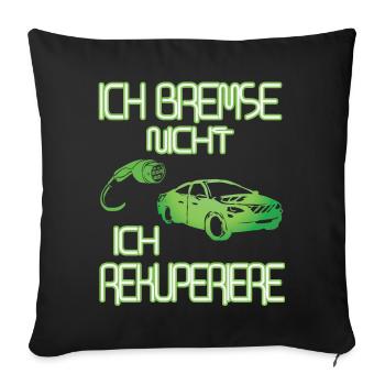 Rekuperation - Sofakissenbezug 45 x 45 cm - Schwarz - Vorne