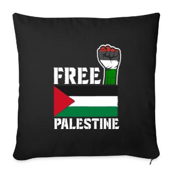 Palestine libre - Liberté pour la Palestine - Housse de coussin décorative 45 x 45 cm - noir - Devant