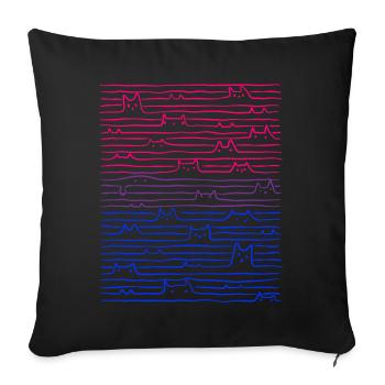 Bi-Pride-Cat Line Flag Bisexual - Sofa pillowcase 17,3'' x 17,3'' (45 x 45 cm) - black - Front