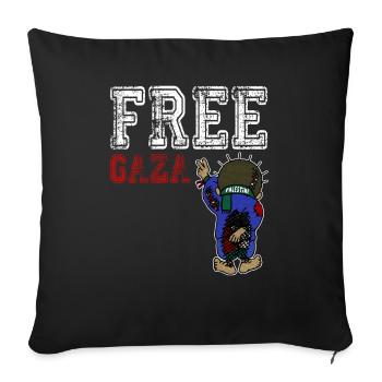 Free Gaza, Free Palestine, Save Gaza, Palestina - Sofa pillowcase 17,3'' x 17,3'' (45 x 45 cm) - black - Front