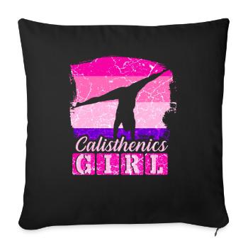 Entraînement du corps gymnastique féminine du sport - Housse de coussin décorative 45 x 45 cm - noir - Devant