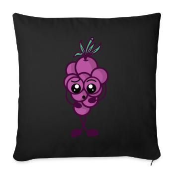 Weintrauben Lustig - Sofakissenbezug 45 x 45 cm - Schwarz - Vorne