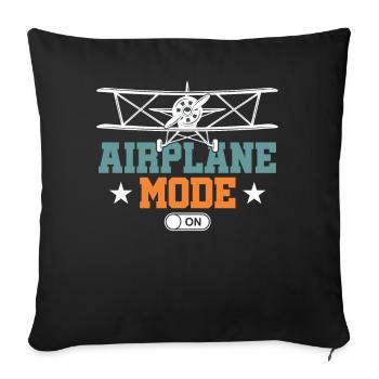 Airplane Mode Flying Pilot Aviation Airplane - Sofa pillowcase 17,3'' x 17,3'' (45 x 45 cm) - black - Front